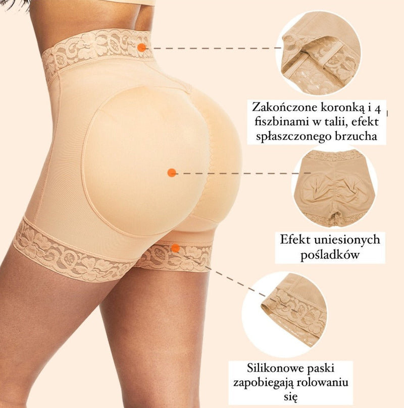 Majtki modelujące Kim z koronką- beige