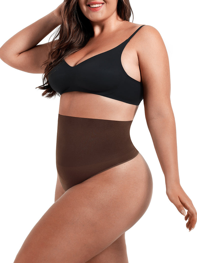 Stringi modelujące Comfort z fiszbinami BROWN