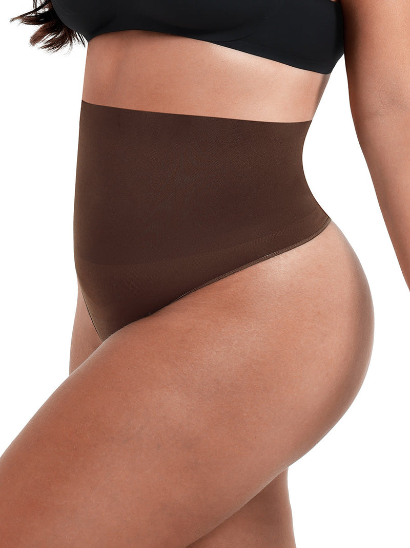 Stringi modelujące Comfort z fiszbinami BROWN